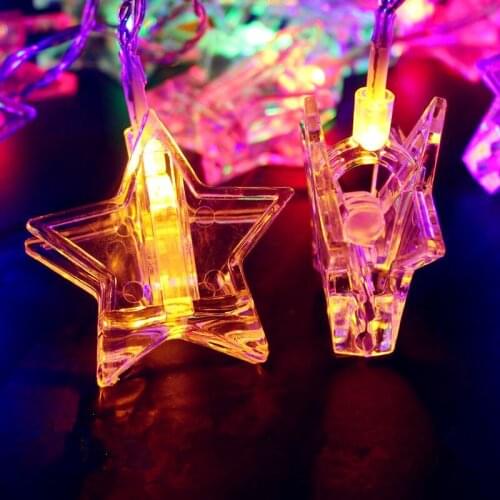 6m Star Shape Photo Clip LED String Lights Fairy Garland Christmas Decorations for Home Outdoor Bedroom Navidad Natal Noel Decor