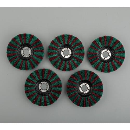 5pcs 100mm 4" Scouring Pad Flap Polishing Wheel Abrasive Buffing Disc 150 & 240 Grit For Angle Grinder