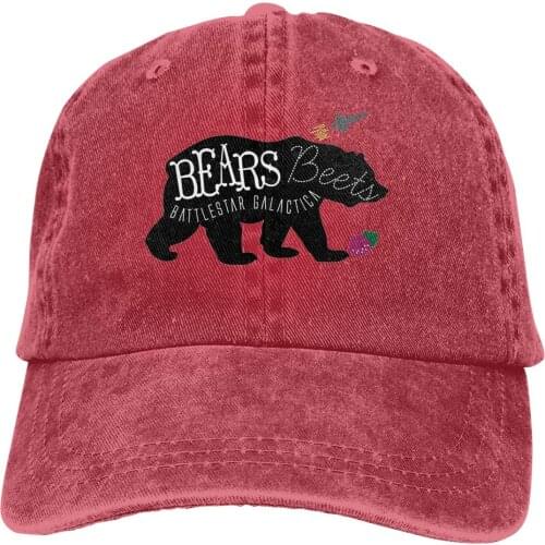 Lkbihl Bears Beets Battlestar Galactica Print Unisex Adult Cap Adjustable Cowboys Hats Baseball Cap Fun Casquette Cap Black