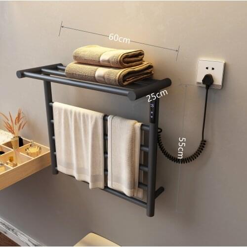 Bathroom Electric heating towel rack household bathroom accessories Deep grey thermostatic drying bath towel rack towel warmer