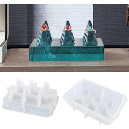 Rings Cone Display Stand Epoxy Resin Mold Storage Showcase Jewelry Organizer Holder Casting Silicone Mould DIY Crafts Tools