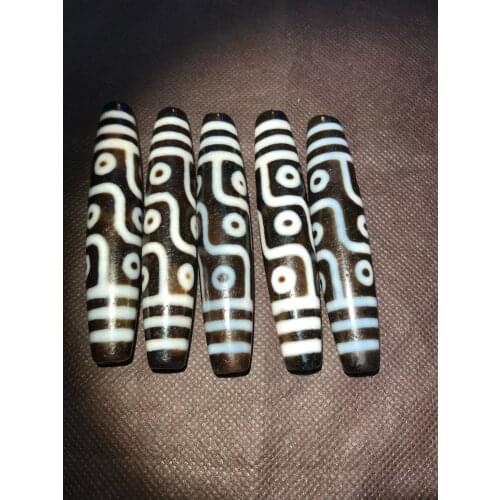 Magic Power Tibetan Old Oily Agate 9 eye kingdom Symbol dZi Bead Pendant Amulet 78mm