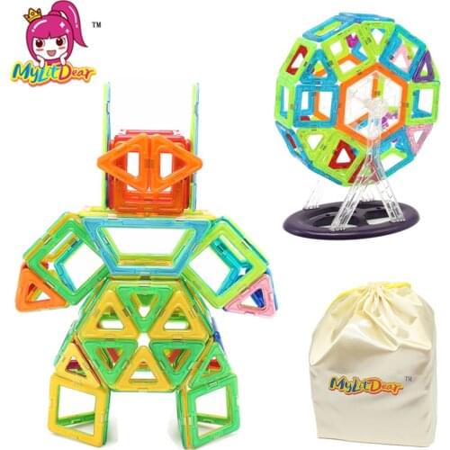 MylitDear Magnetic Building Blocks Baby Toys 116Pcs Big Size Robot Designer Enlighten Magnetic Model Kits Toys For Children