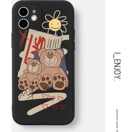 Official Original Soft Silicone Case for Apple iPhone 11 12 13 Pro MAX SE 2020 XR XS X 6 6s 7 8 Plus Shockproof Cute Phone Cover