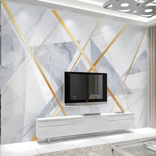 Modern Feather Marble Murals Custom 3D Geometric Pattern Splicing Living Room Bedroom Decor Wallpaper Design Interior Decoration