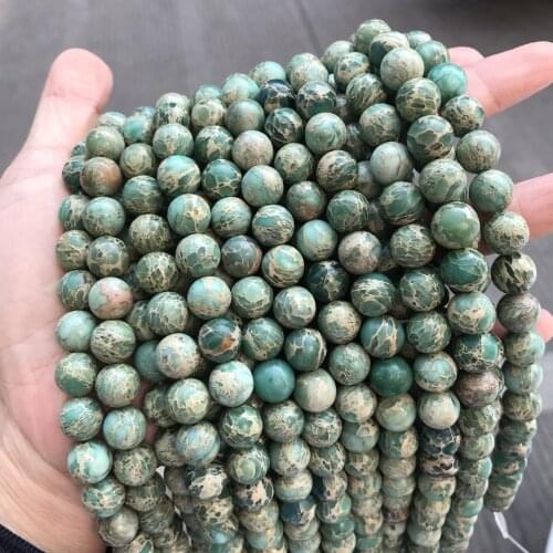 Genuine Natural Green Agalmatolite Stone Beads 6/8/10mm Round Loose American Green Serpentine Jaspers Beads For Jewelry Making