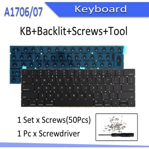 New for Macbook Pro 13" 15" A1706 A1707 Keyboard Thai Thailand Portuguese Swedish Arabic Czech Turkish Swiss Dutch 2016-2017