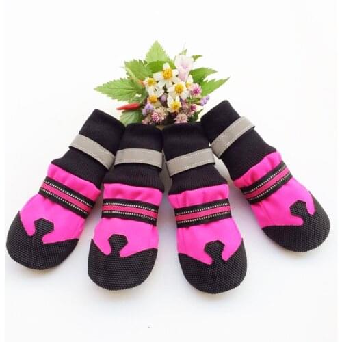 Pawfect 4pcs/lot Waterproof Winter Pet Dog Shoes Anti-slip Snow Pet Boots Paw Protector Warm Reflective For Medium Large Dogs
