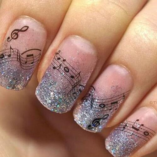 1 Sheet Beauty Music Note Nail Decals Designs Nail Art Water Transfer Stickers Manicure Decorations Slider Foils Wraps TRSTZ-331