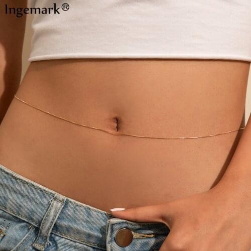 Sexy Boho Flat Snake Chain Waist Belt Chain for Women Fashion Dress Decorative Waistband Bikini Beach Ladies Jewelry Acces Gifts