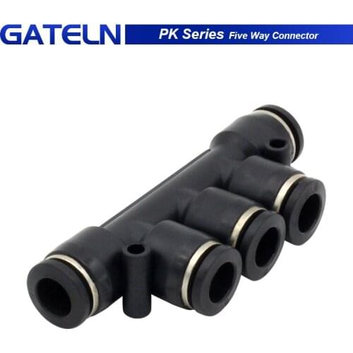 PK4 PK6 PK8 PK10 PK12mm Pneumatic 5-Way Connector Quick Fitting Pneumatic Connector Push In Fit For Air/Water Tube