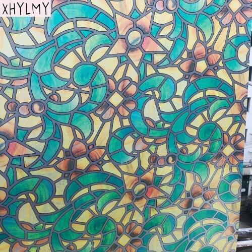 60x200cm Church Window Covering Film Matte Stained Self Adhesive Privacy Decorative Film UV Bloking Glass Sticker For Home Door