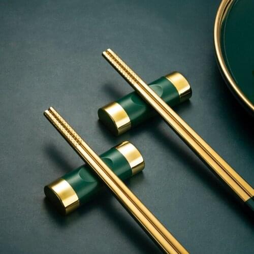 Alloy Chopsticks Holder Kitchen Pillow-shaped Chopstick Rest Storage Rack For Dining Table Accessories Supplies