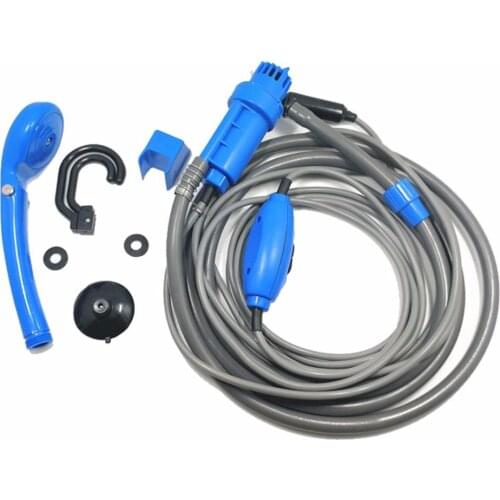 Portable Car Camping Outdoor Shower Pump Camp Shower Handheld Camping Showerhead Powered