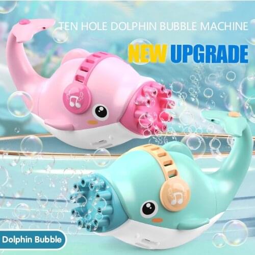 Dolphin Bubble Gun Rotary Tube Bubble Machine Gun Automatic Bubble Blower 30ML Children Blowing Bubble Toys Fidget Toys c50
