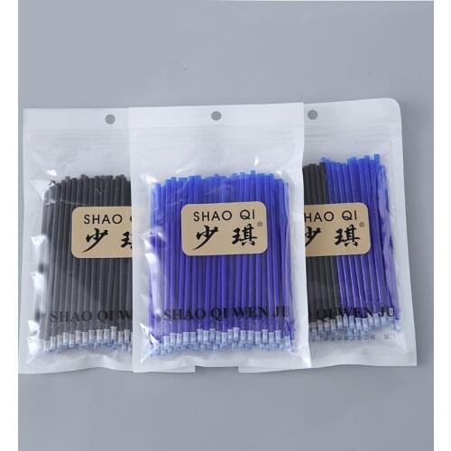 100Pcs Erasable Pen Refills Set 0.5mm Erasable Gel Pen Washable Handle for School Office Writing Supplies Students Stationery