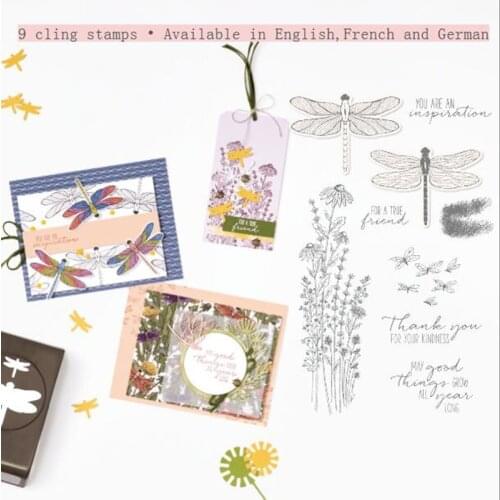 DRAGONFLY cling stamps Metal Cutting Dies And Stamps Set DIY Scrapbooking Stencils die cut cutter Card Embossing silicone