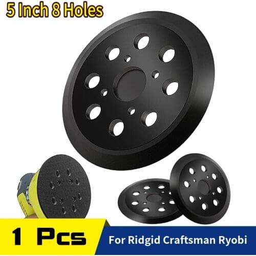 5 Inch 8-Hole Hook and Loop Backing Plate Replacement Sanding Pad for Ridgid R2600 Craftsman Milwaukee Random Orbit Sander