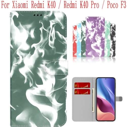 Sunjolly Case for Xiaomi Redmi K40 Redmi K40 Pro Poco F3 Wallet Stand Flip PU Phone Case Cover coque capa Case Cover