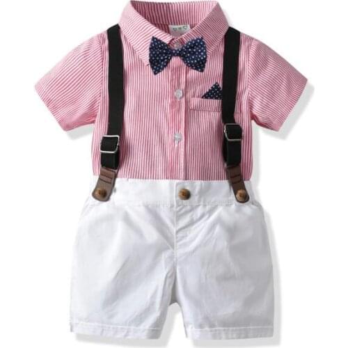 Boys Wedding Suits Kids Clothes Baby Business Suit for Toddlers Kids Clothes Blouse Jumpsuit 2-Piece Set with Tie Boys Clothing