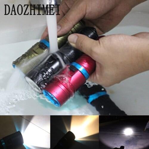 5000 Lumens XM-L2 Waterproof LED Flashlight White/ Yellow Light Dive Underwater Camping Lanterna Use 18650 26650Battery