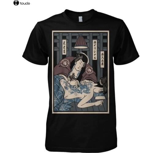 Samurai Tattoo Funny Black T-Shirt S-3Xl Men T Shirt 2019 Summer Fashion O Neck Hip Hop Short Sleeve Printed T Shirts