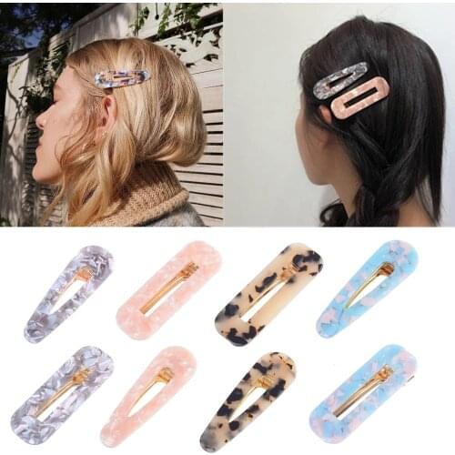 2020 HOT Fashion Acetate Geometric Hair Clips For Women Girls Sweet Hairpins Barrettes Hair Accessories Set 1PCS/SELL