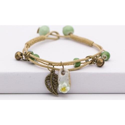 Womens Ceramic hand made DIY Bracelets Artware Retro bracelet for woman girl gift Fashion Jewelery wholesale #1251