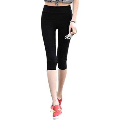 Lady summer capris girl S M L large size short pants women sexy leggings slim pencil trousers knee length pant