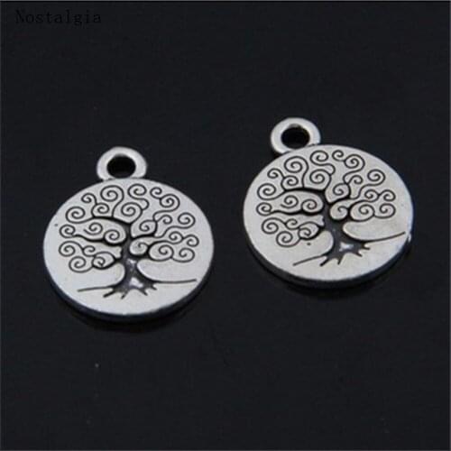 Nostalgia 10Pcs Tree Of Life Charm Pendant Zinc Alloy Kawaii Jewelry Most Popular Products 19*15MM