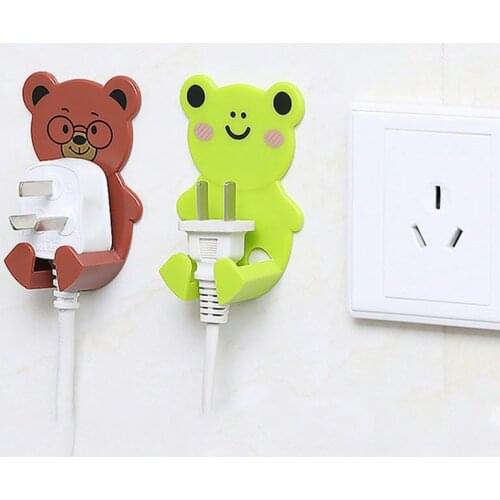 4 pcs/lot Creative power cord plug hook plug socket storage rack strong sticky hook seamless sticker storage rack E11242