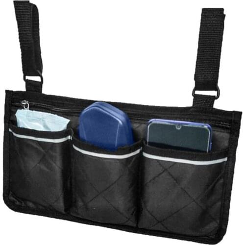 50% Hot Sale Wheelchair Multi-pocket Side Hanging Bag Storage Pouch with Reflective Strip