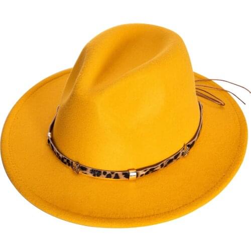 61 cm Red Women Fedoras Panama Hat Large Brim Woolen Fedoras Cap Dress Jazz Hat Casual Spring Autumn Fashion Party Barry.Wang