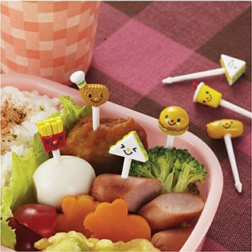 8PCS Cute Food Fruit Dessert Fork Set Mini Cartoon Children Snack Cake Dessert Pick For Kids Toothpick Bento Lunches Party Decor