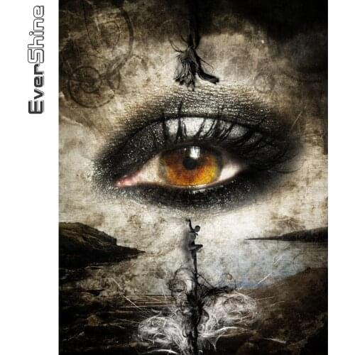 Evershine 5D DIY Diamond Embroidery Eye Full Layout Diamond Painting Kit Portrait Rhinestone Picture Handmade Gift