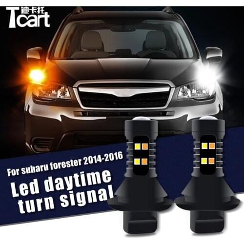 Car Accessories For Subaru Forester sj 2014 2015 2016 2017 2018 Led Daytime Running Light Turn Drl 2in1