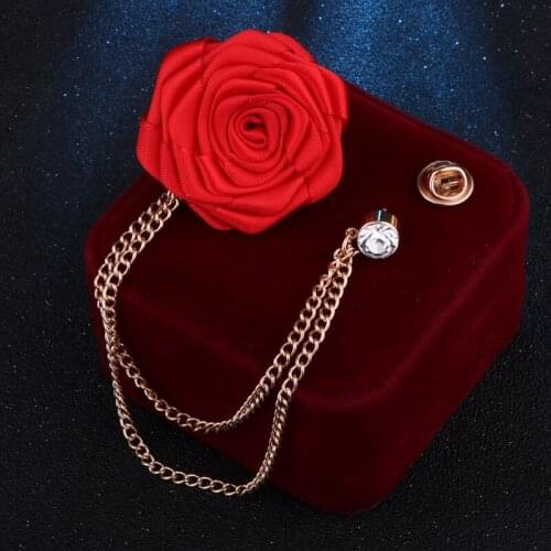 Luxury Fabric Flower Brooch Pins wedding accessories Suits Banquet brooches for women corsage Boutonniere broche femme bijoux