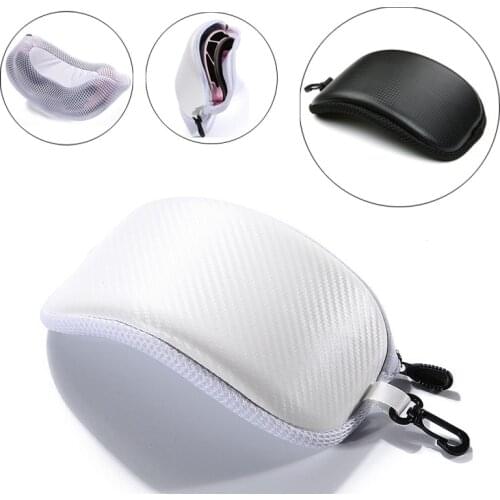 Ski Glasses Zipper Bag Portable Motorcycle Goggle Case Waterproof Arc-Shaped PU Pouch Outdoor Sports Goggles Protective Bag