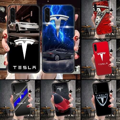 Electric Car Tesla Phone Case For Samsung Galaxy A 10 12 20E 21S 30 32 40 50 51 52 70 71 72 5 6 7 2016 2018 black painting cover