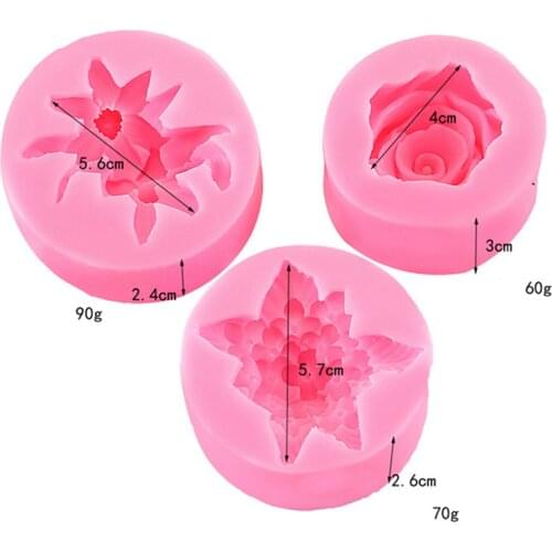 Flower Bloom Rose Lily Silicone Fondant Soap 3D Cake Mold Cupcake Jelly Candy Chocolate Decoration Baking Tool Moulds