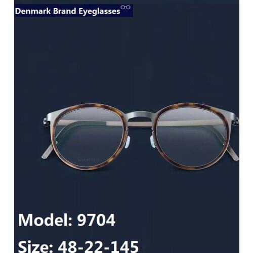 Denmark Brand Design Retro Round Titanium Screwless Glasses Frames Men Spectacles Myopia Eyeglasses Women Oculos De Grau