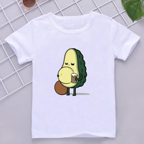 Avocado personification Design Kids T-Shirt 2021 Summer Clothes Short Sleeve Tee Tops Print Cute Gift T Shirt For Girls And Boys