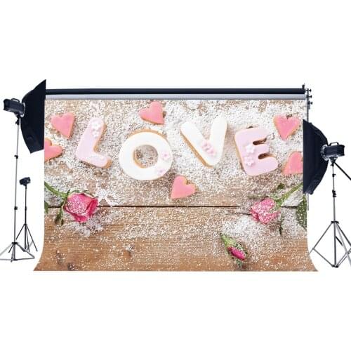 Valentines Day Backdrop Sweet Hearts Love Rose Flowers Rustic Stripes Wood Plank Romantic Wedding Photography Background