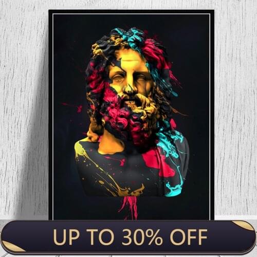 Greek mythology Zeus watercolor poster living room decoration painting canvas painting