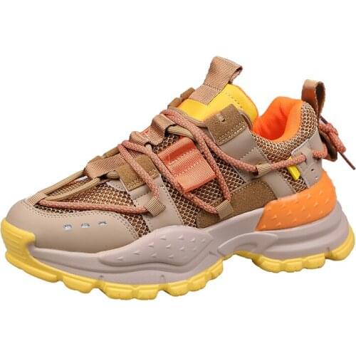 Women Chunky Sneakers 2021 Spring Woman Vulcanize Shoes Fashion New Female Breathable Platform Thick Sole Casual Dad Shoes