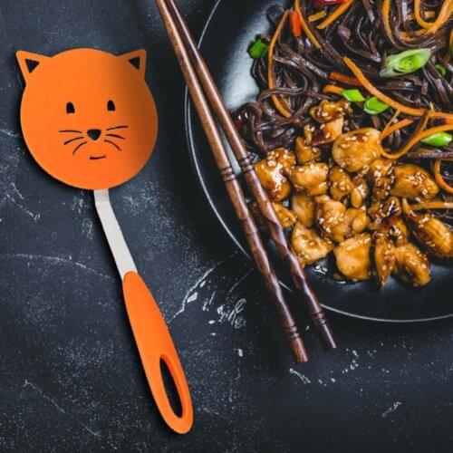 Kitchen Tools Cats Frying Spatula Heat Resistant Non-stick Stainless Steel Anti-slip Multifunctional Wok Spatula for Cooking
