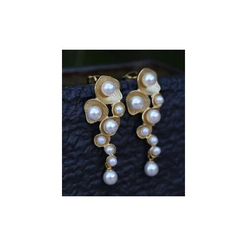 Lovely earringss Wedding ROUND SOUTH SEA SHELL PEARL DANGLE EARRING beautiful earrings NEW-jewelry Bead Length High-quality