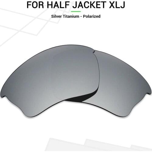 Mryok POLARIZED Replacement Lenses for Oakley Half Jacket XLJ Sunglasses Silver Titanium
