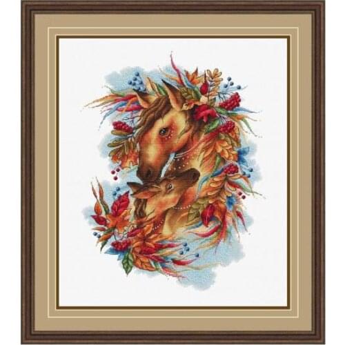 Red horses DIY Cross Stitch Kit Packages Counted Cross-Stitching Kits New Pattern NOT PRINTED Cross stich Painting Set