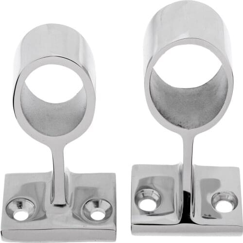 Set of 2 Sizes Stainless Steel Marine Boat Hand Rail 60 Degree Center Stanchion For Pipe 7/8" (22mm) and 1" (25mm)